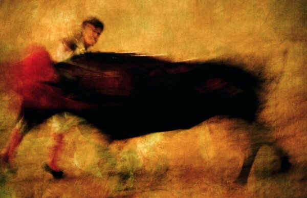 15 色の戯れ　スペイン闘牛　闘牛を仕留める瞬間